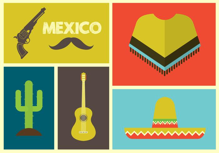 Vector Illustration of Mexican Icons Vector Illustration of Mexican Icons