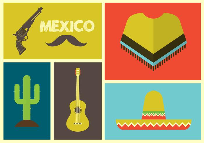 Ilustraciones Vectoriales de Mexican Icons vector