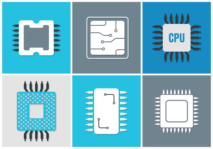 Vector Conjunto de varios microchips