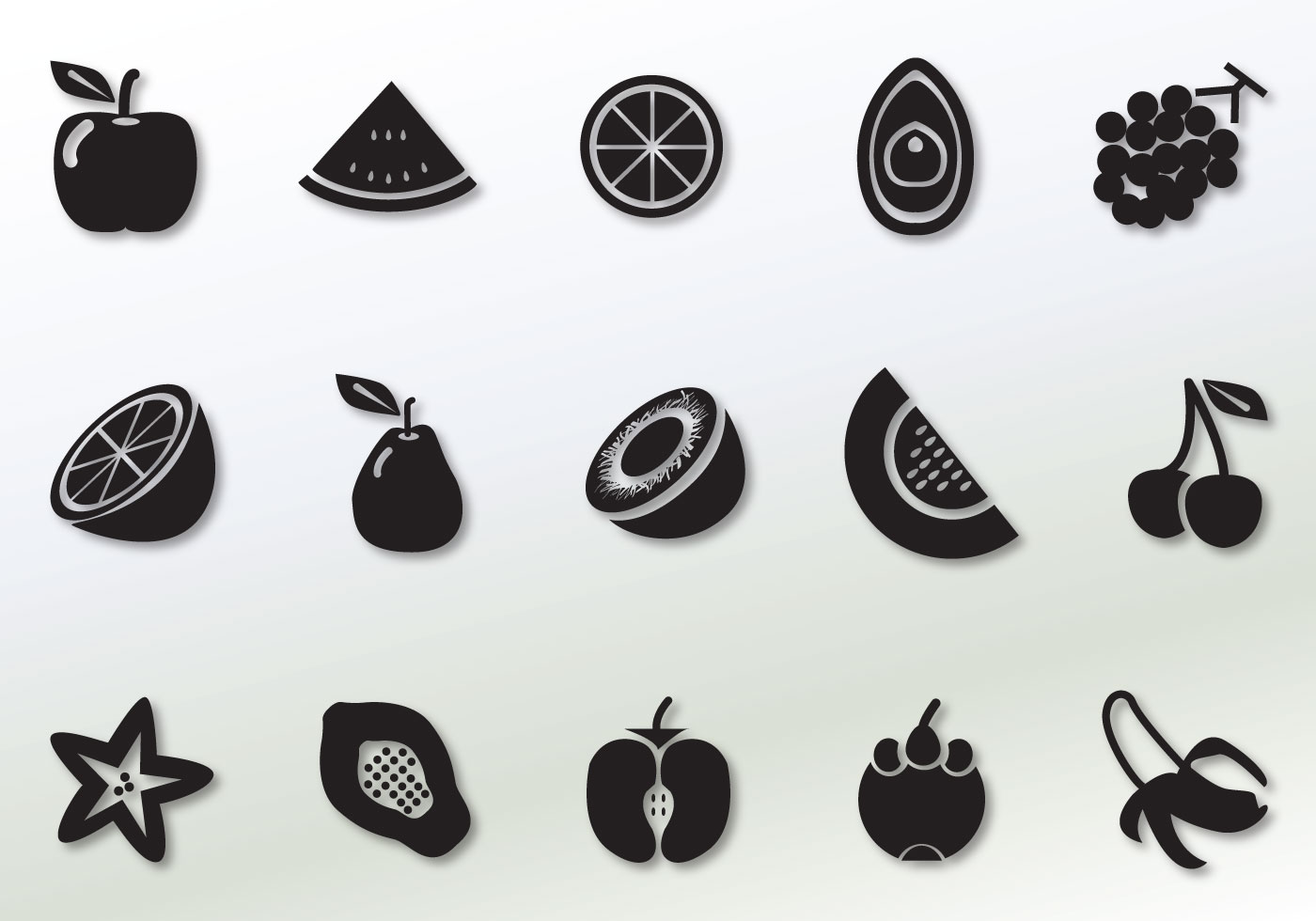 Download Solid Fruit Vector Icons 104799 - Download Free Vectors ...