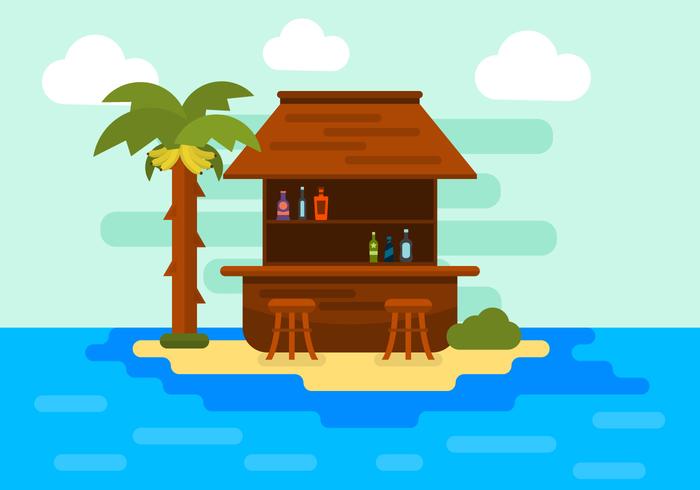 Ilustración de una isla en el vector