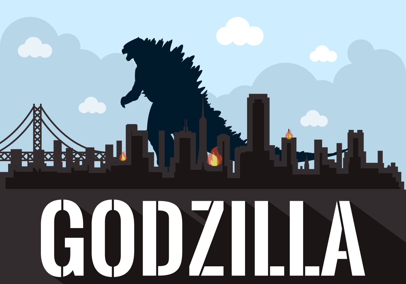 Vector Illustration of Godzilla - Download Free Vector Art, Stock