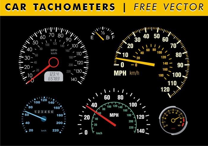 Car Tachometers Free Vector