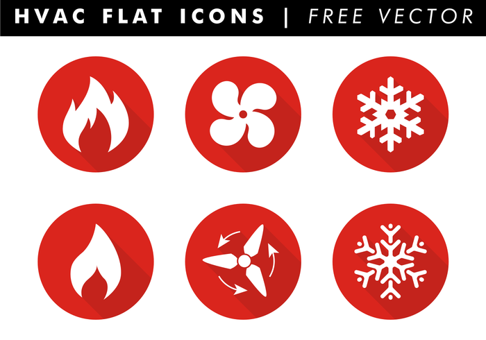 HVAC Flat Icons Free Vector