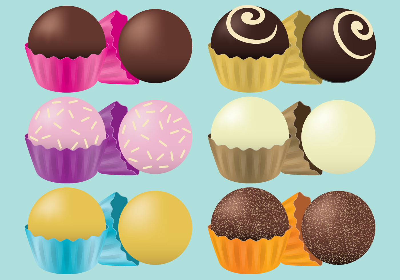 Chocolate Truffles Vectors Download Free Vector Art, Stock Graphics