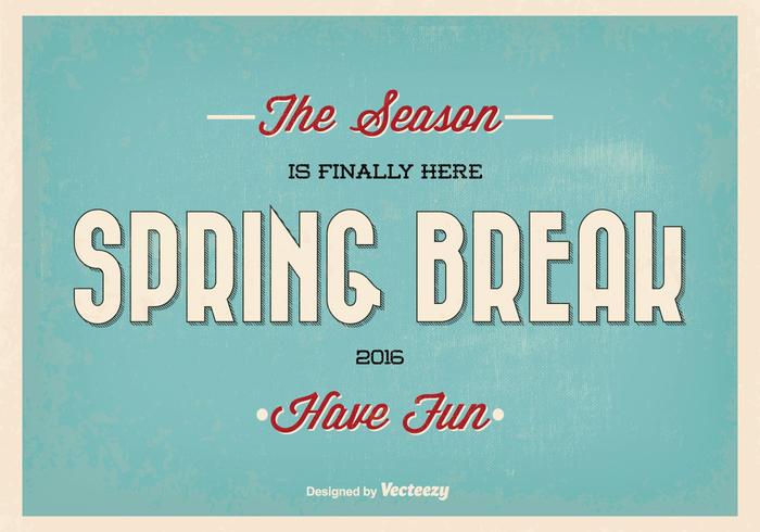 Retro Spring Break Typographic Vector Illustration