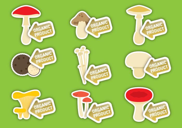 Mushroom Label Vectors