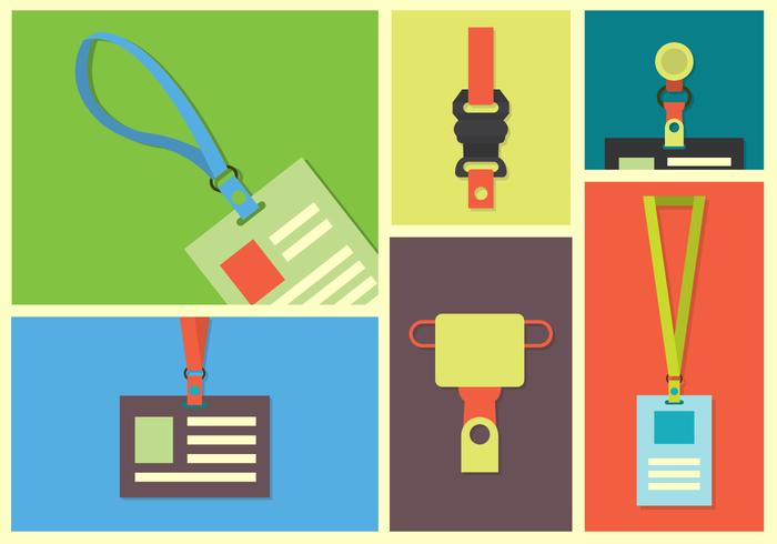 Vector Set of Lanyards Vector Set of Lanyards