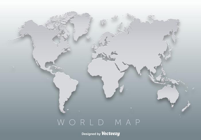 World Map 3D Silhouette Vector