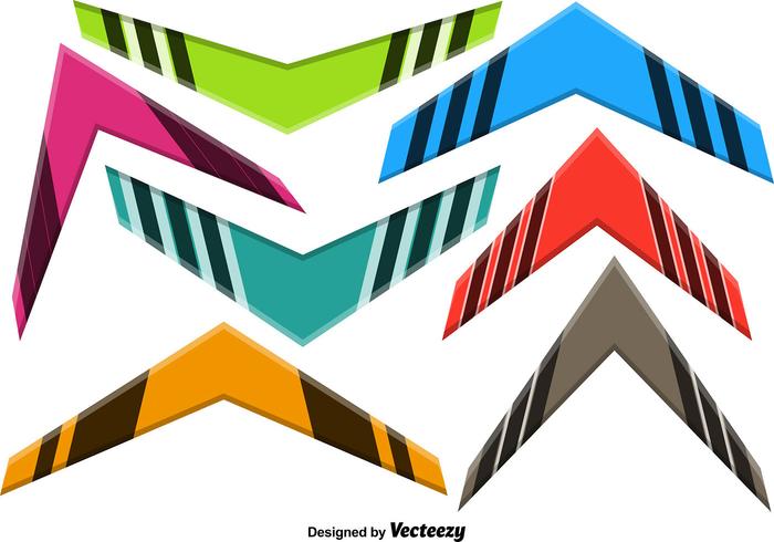 Colorful Vector Boomerang Set Colorful Vector Boomerang Set