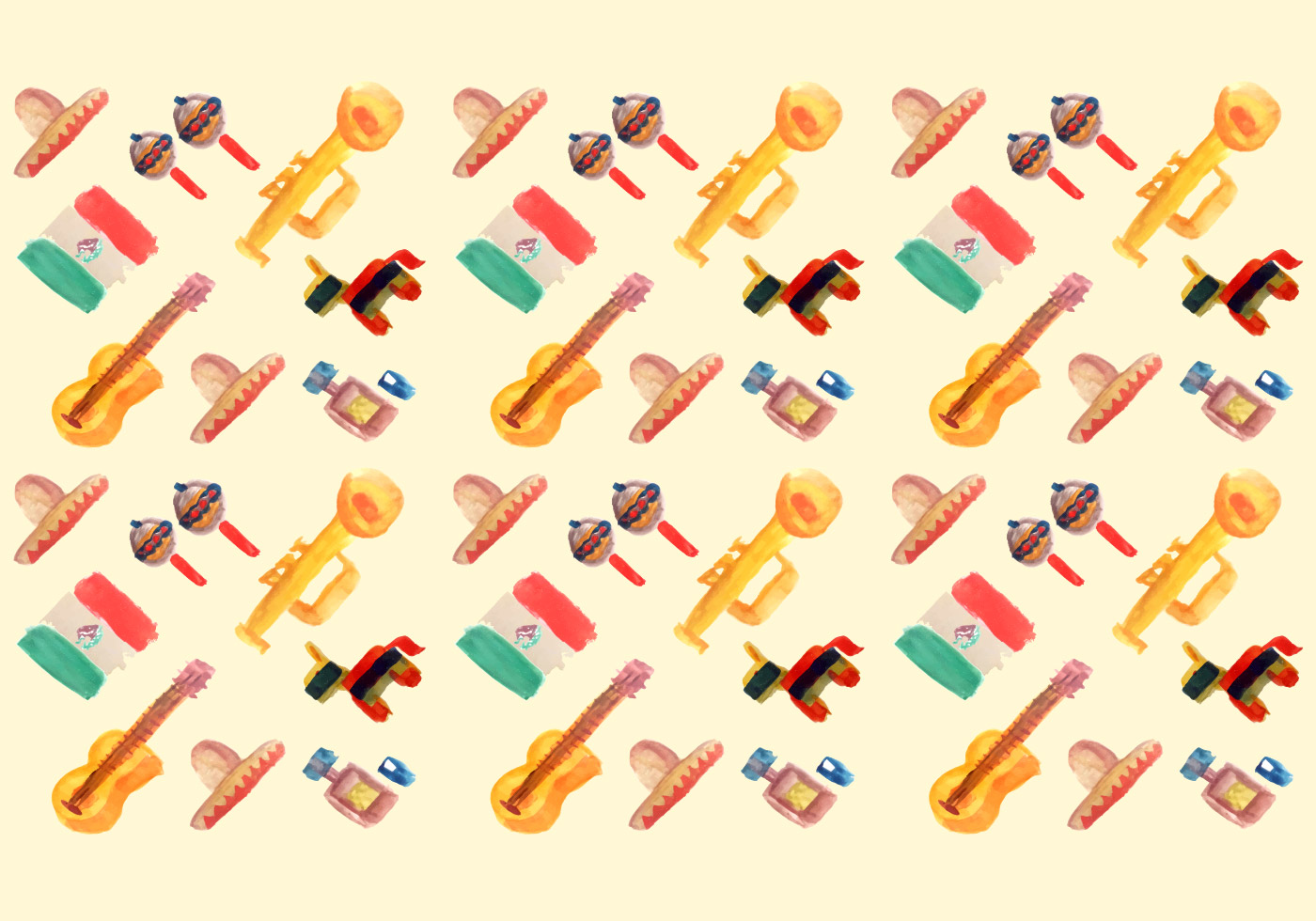 Pattern Mexican Vector | free watercolor mexican elements vector pattern download Pattern Mexican Vector | free watercolor mexican elements vector pattern download