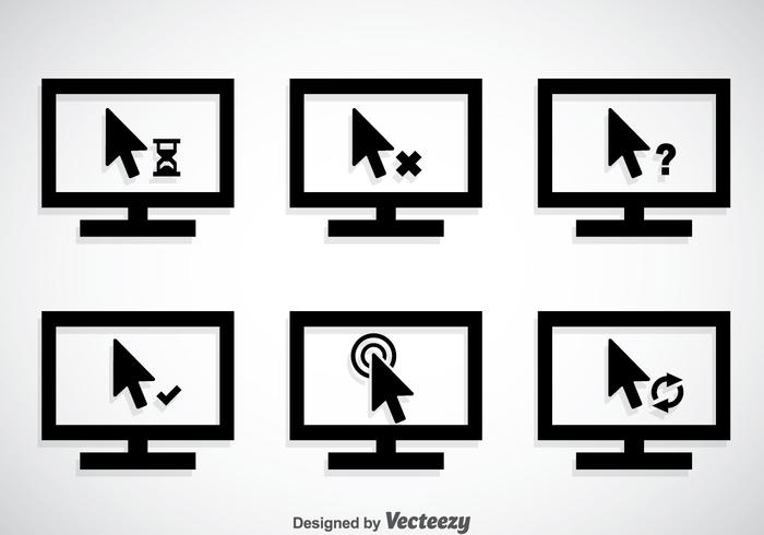 Haga clic en el ratón con los conjuntos de vector de monitor