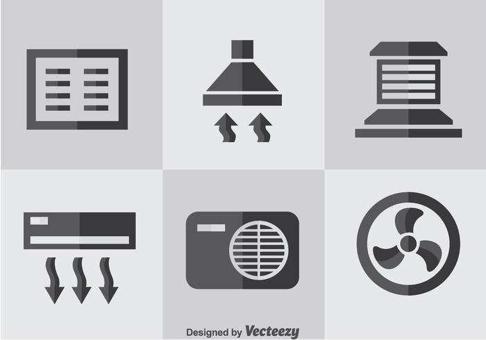 Hvac Flat Icons Vector