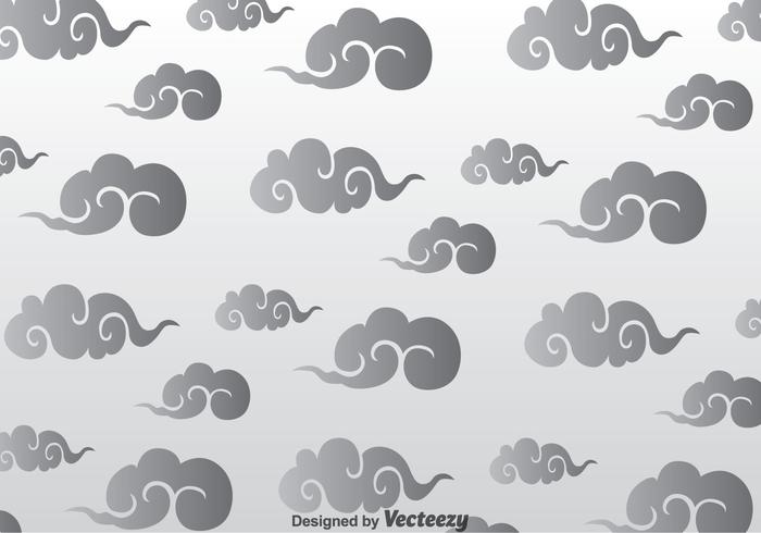 Gray Chinese Clouds Pattern vector