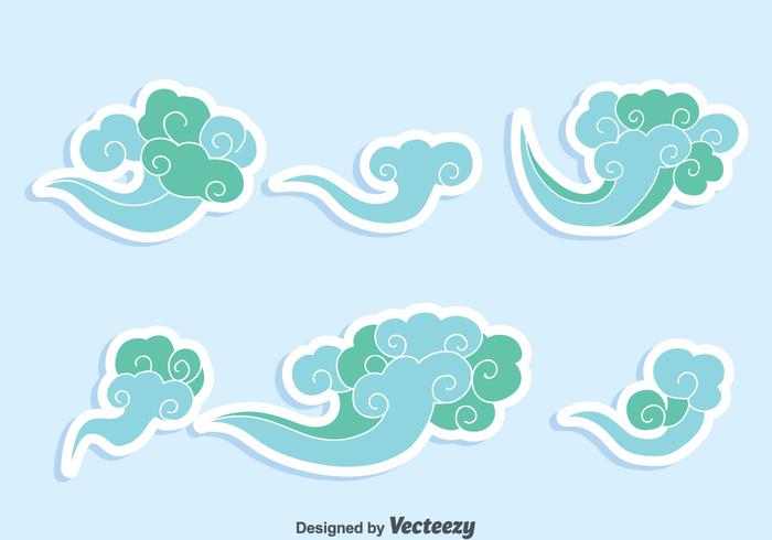 Blue Chinese Clouds Vector