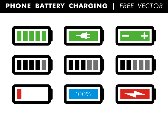 Teléfono de carga de la batería vector libre