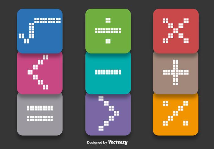 Mathematical Icons and Math symbols. Vector icons for calculations. there  are add, minus, times, divide, equals, curly braces, percent, hashtags with  bright colors. Editable vector illustration 13957236 Vector Art at Vecteezy