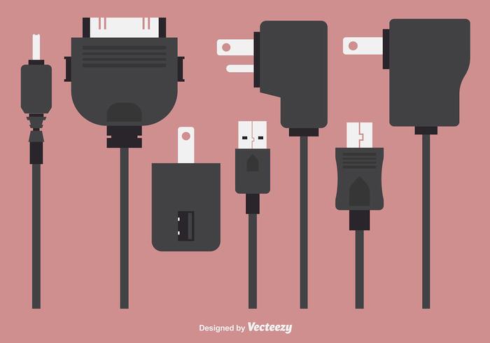 Flat Phone Chargers Vector Elements