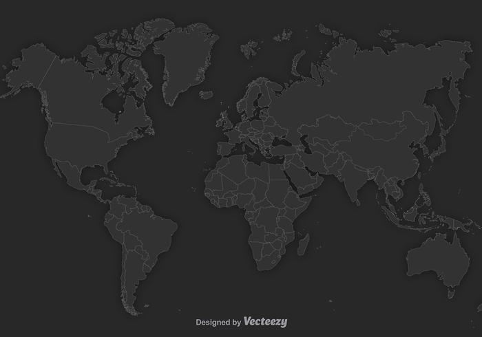 Vector del mapa del mundo del esquema blanco