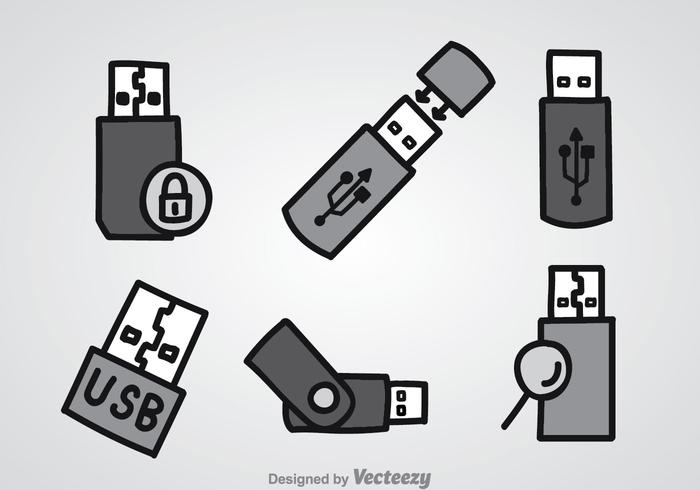 Pen Drive Icons Sets vector