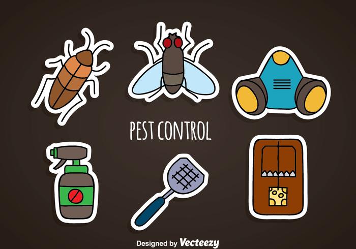 Pest Control Sticker Icons vector