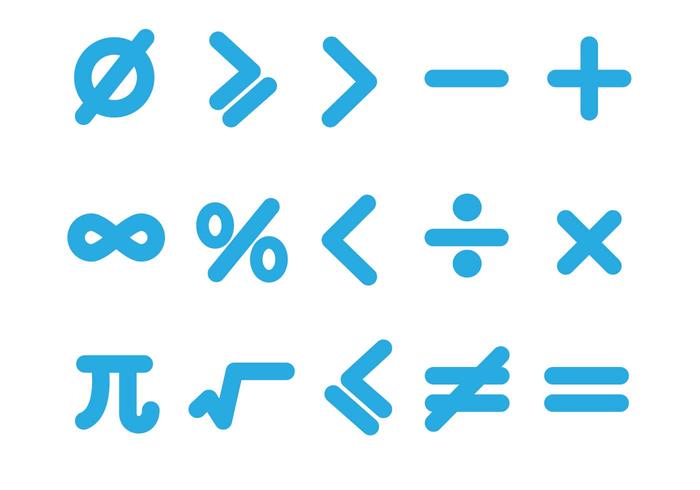 Libre de matemáticas Icons Set Vector