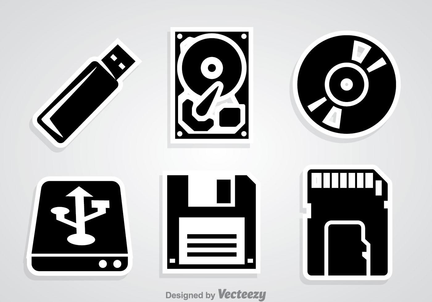 Iconos de almacenamiento digital negro 105058 Vector en Vecteezy