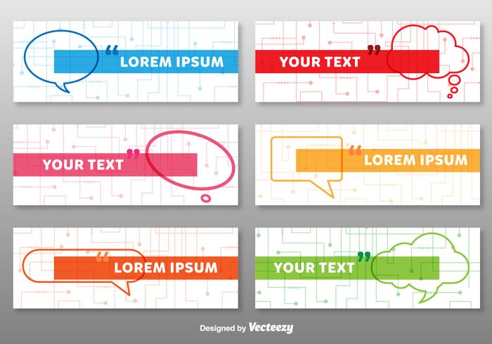 Plantilla de banners de tecnología de colores vector