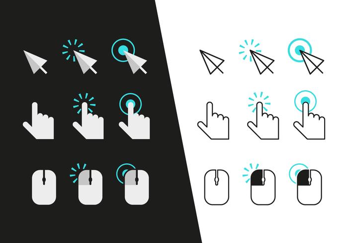 Mouse Click Icons Vector