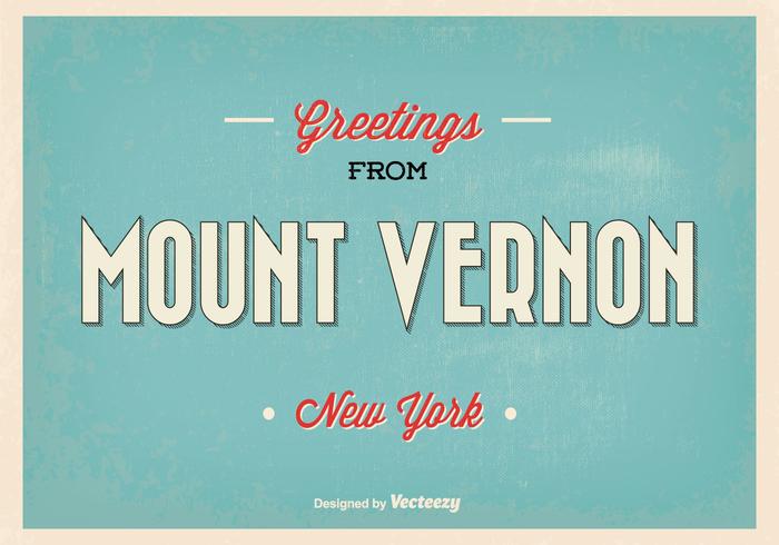 Retro Mount Vernon Greeting Vector Illustration