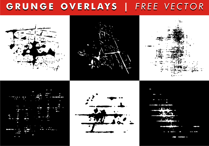 Grunge superposiciones vectoriales gratis vector