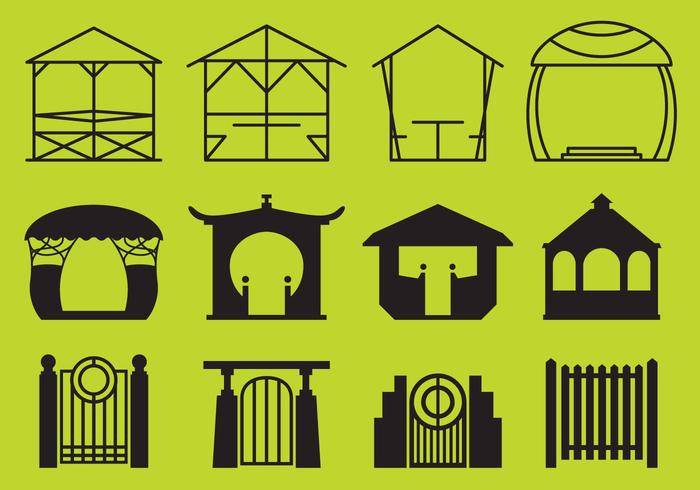 Park Gazebo and Structures Vectors
