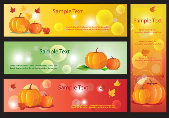 Pumpkin Banner Vectors Pumpkin Banner Vectors