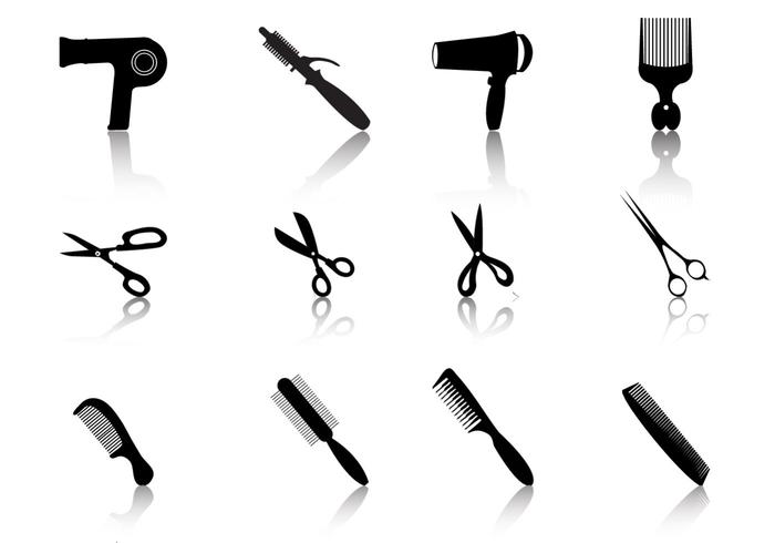 Hair Styling Vector Silhouetes