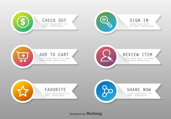 Botones de compras en línea vector