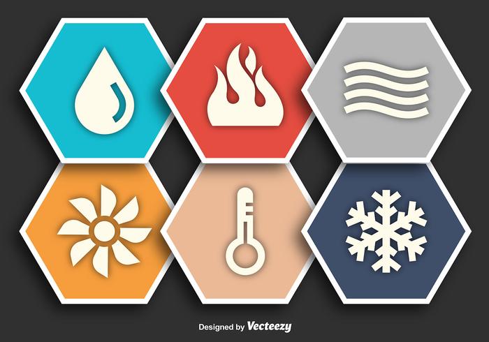 HVAC Flat Vector Icons