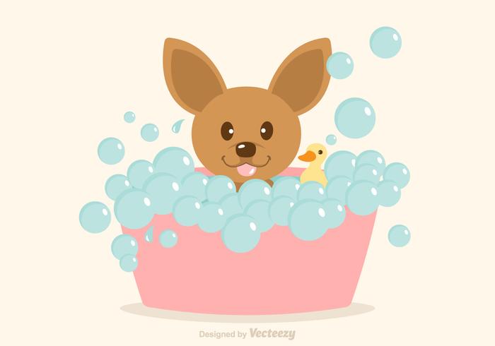 Free Vector Dog Having A Bath