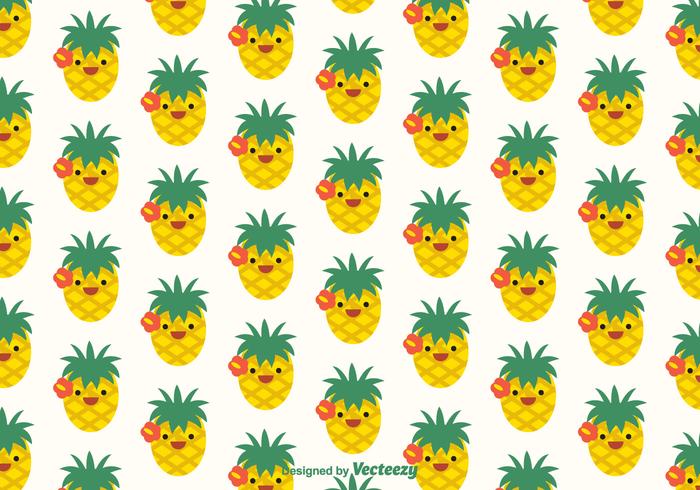 Free Ananas Faces Vector Pattern