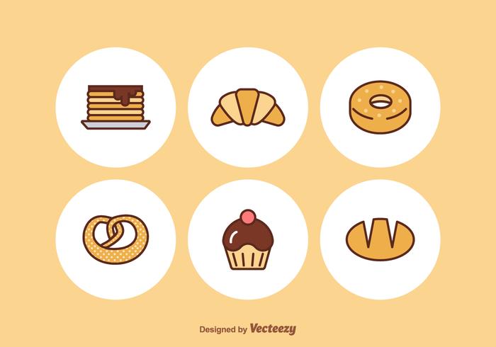 Iconos vectoriales gratis de panadería vector