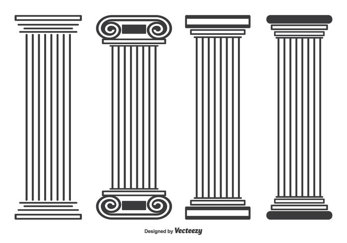 Roman Stayle Pillar Vector Shapes