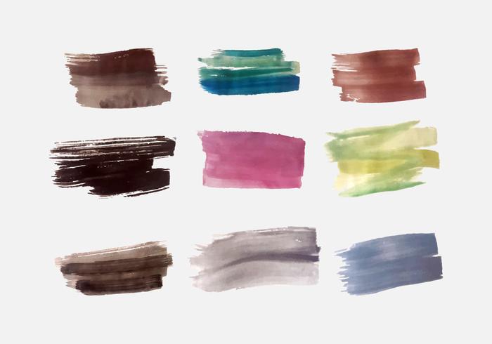 Free Colorful Brush Strokes Vector Pack
