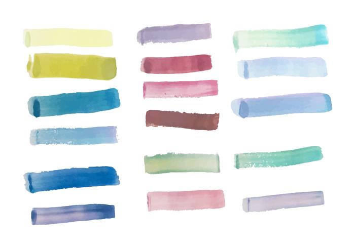 Pack of Free Colorful Brush Strokes Vector 
