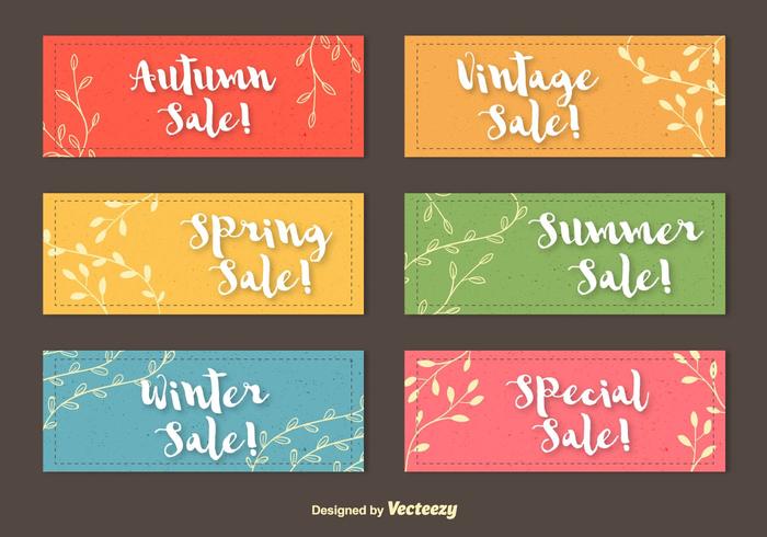 Seasonal Colourful Labels vector