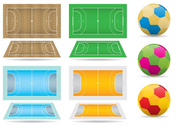 Handball Courts And Balls vector