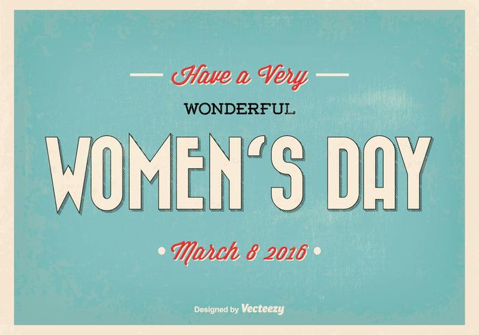 Happy Woman's Day Retro Vector Illustration