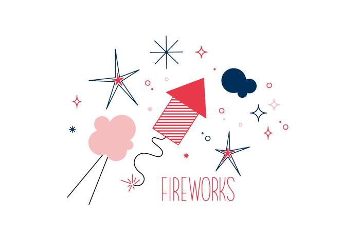 Fuegos artificiales vectoriales gratis vector