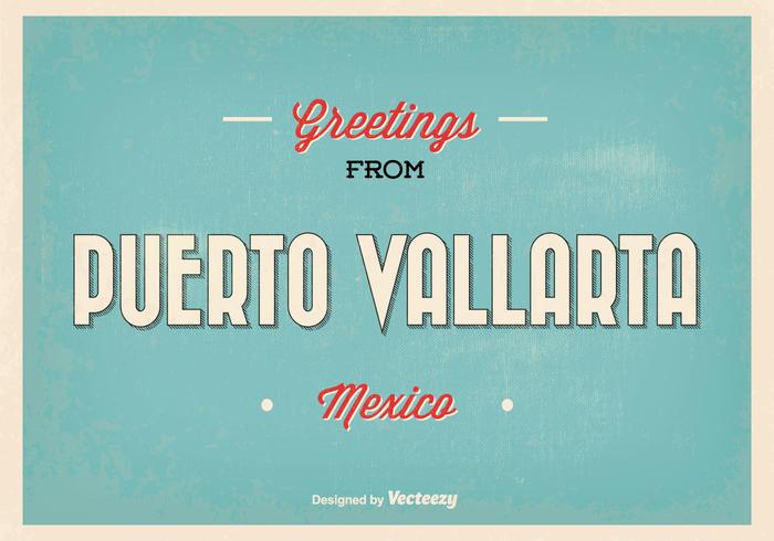 Puerto Vallarta Mexico Greeting Illustration vector
