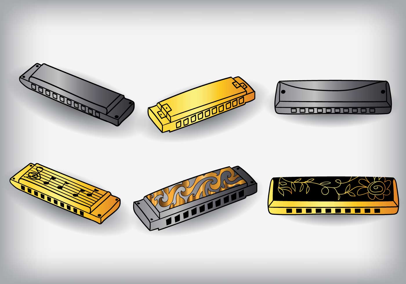 Harmonica Vector 105365 Vector Art at Vecteezy