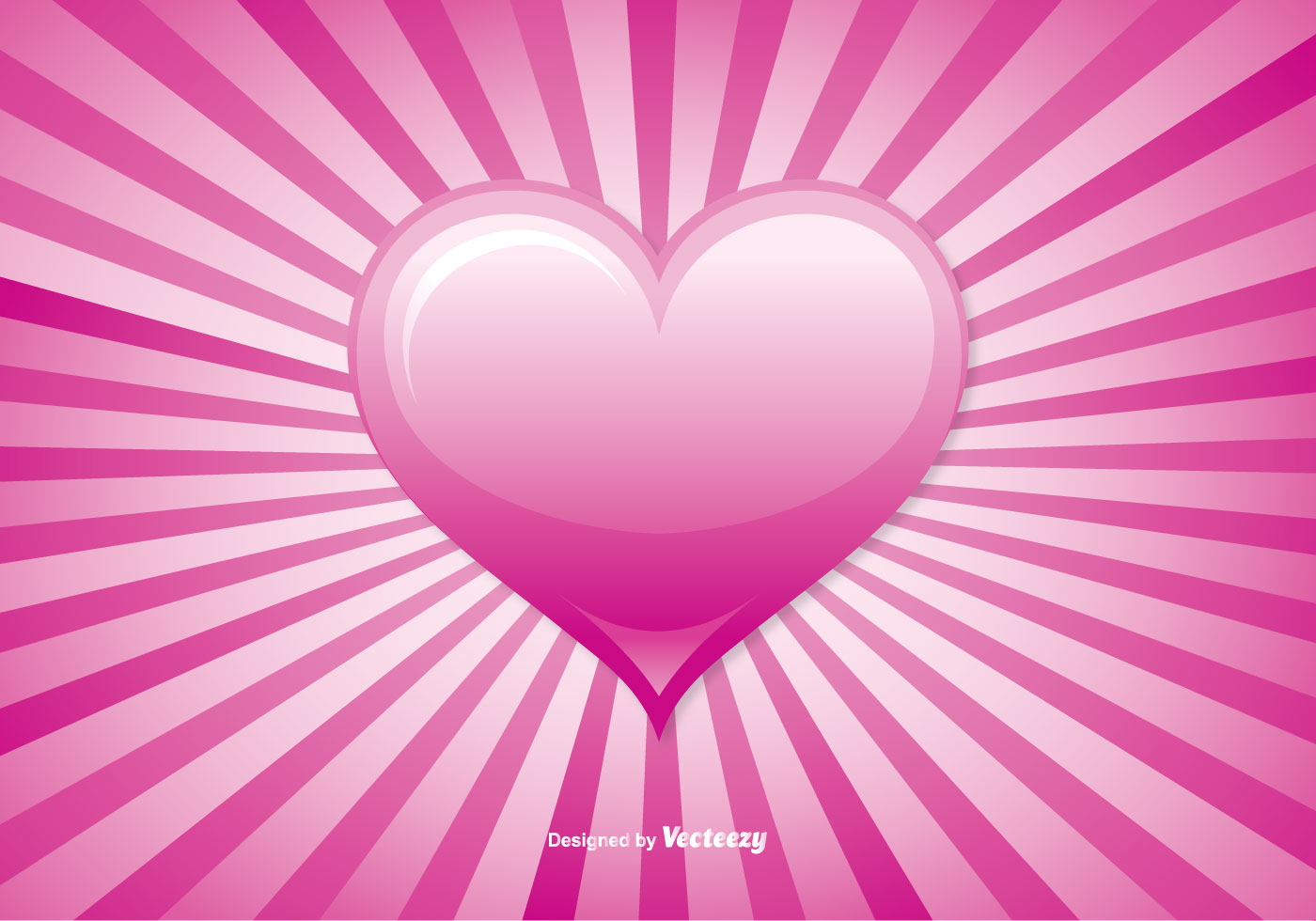 Hearts And Pink Sunburst Background Sunburst Vector Background Free Vectors