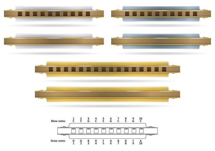 Armónicas metálicas vector